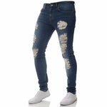 👖 Herren Slim Fit Jeans – Vintage Waschung, Street Style & Zerrissener Denim Look