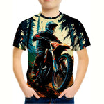 🏍️ 3D Motorrad Kinder T-Shirt – Cooles Sommer Kurzarm Shirt für Jungen