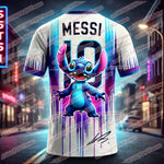 ⚽ Stitch & Messi Kinder/Erwachsenen T-Shirt – Schnelltrocknendes Sport Shirt für alle