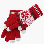 ❄️Winter-Strickhandschuhe mit Schneeflocken – warm, modisch & Touchscreen