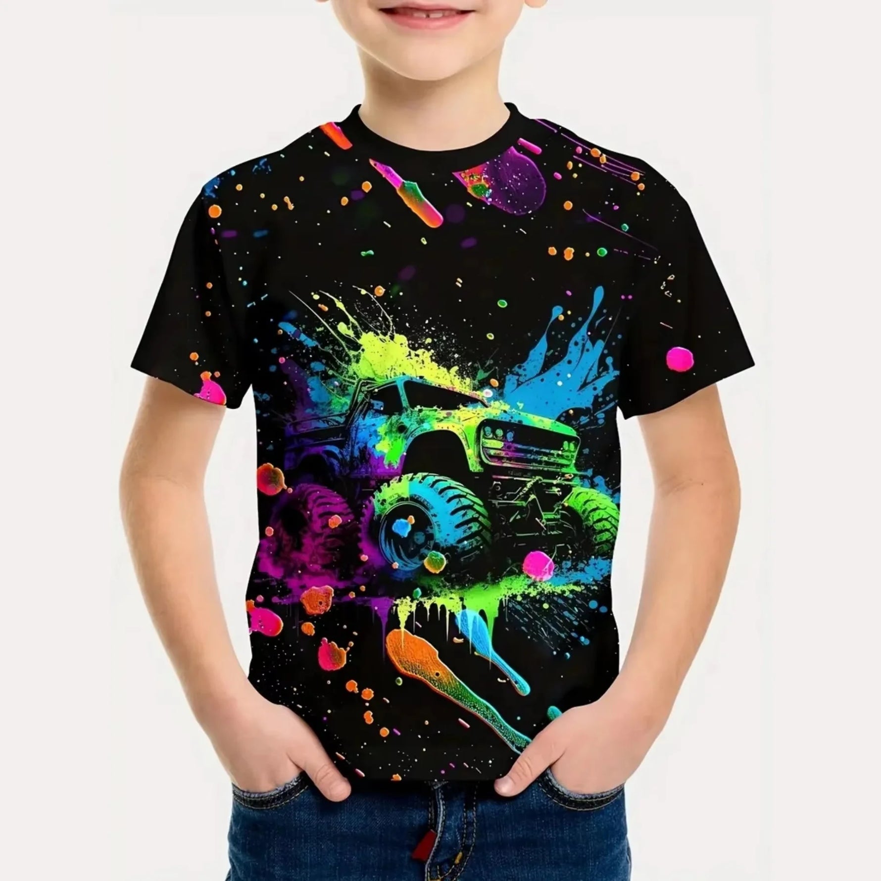 🏍️ 3D Motorrad Kinder T-Shirt – Cooles Sommer Kurzarm Shirt für Jungen
