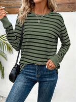 🌼Gestreiftes Damen Langarmshirt – Rundhals • Weich & Lässig für Frühling & Herbst