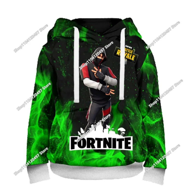 🔥 Fortnite Kinder Hoodie – Warmer Cartoon Kapuzenpullover für Jungen & Mädchen