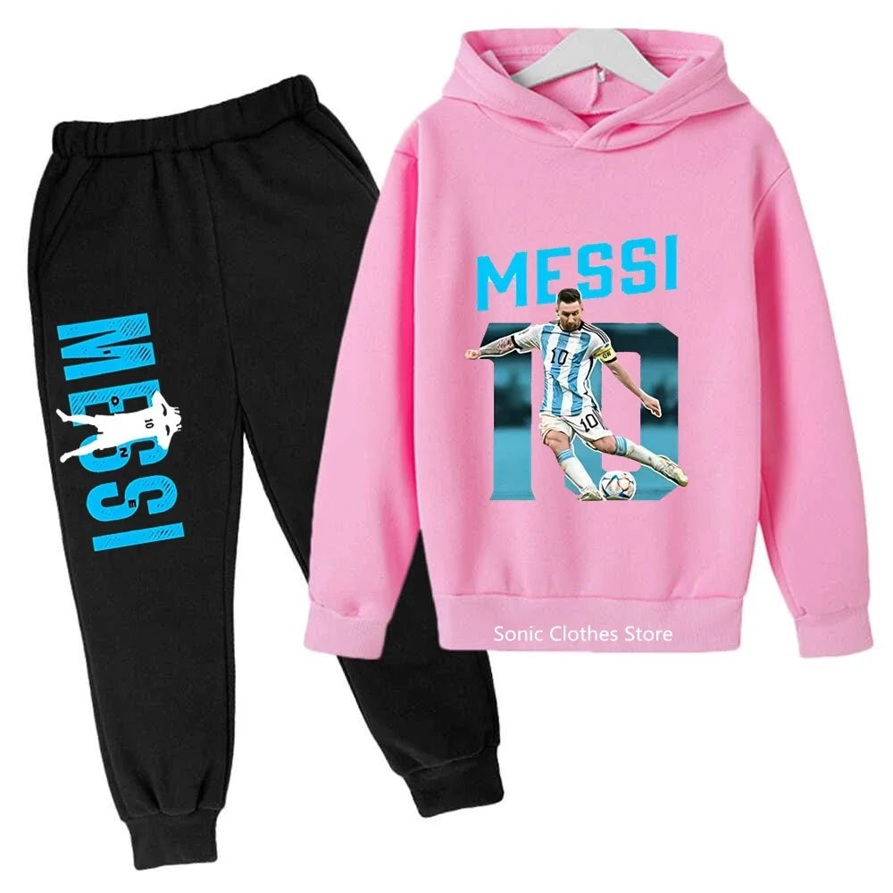 ⚽ Kinder Messi-Avatar Hoodie & Hose – 2-teilig