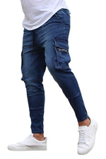 👖 Herren Cargo Jeans – Mittlere Taille, Multi-Taschen, Plus Size & Casual Street Style