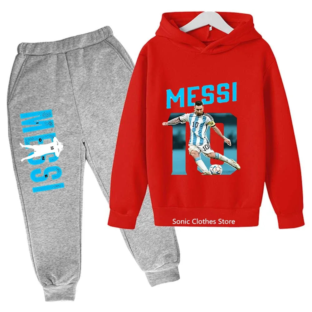 ⚽ Kinder Messi-Avatar Hoodie & Hose – 2-teilig