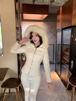 🖤Frankreich Casual Vintage Parka – Damen Kurzjacke mit Kapuze (Hepburn Chic)