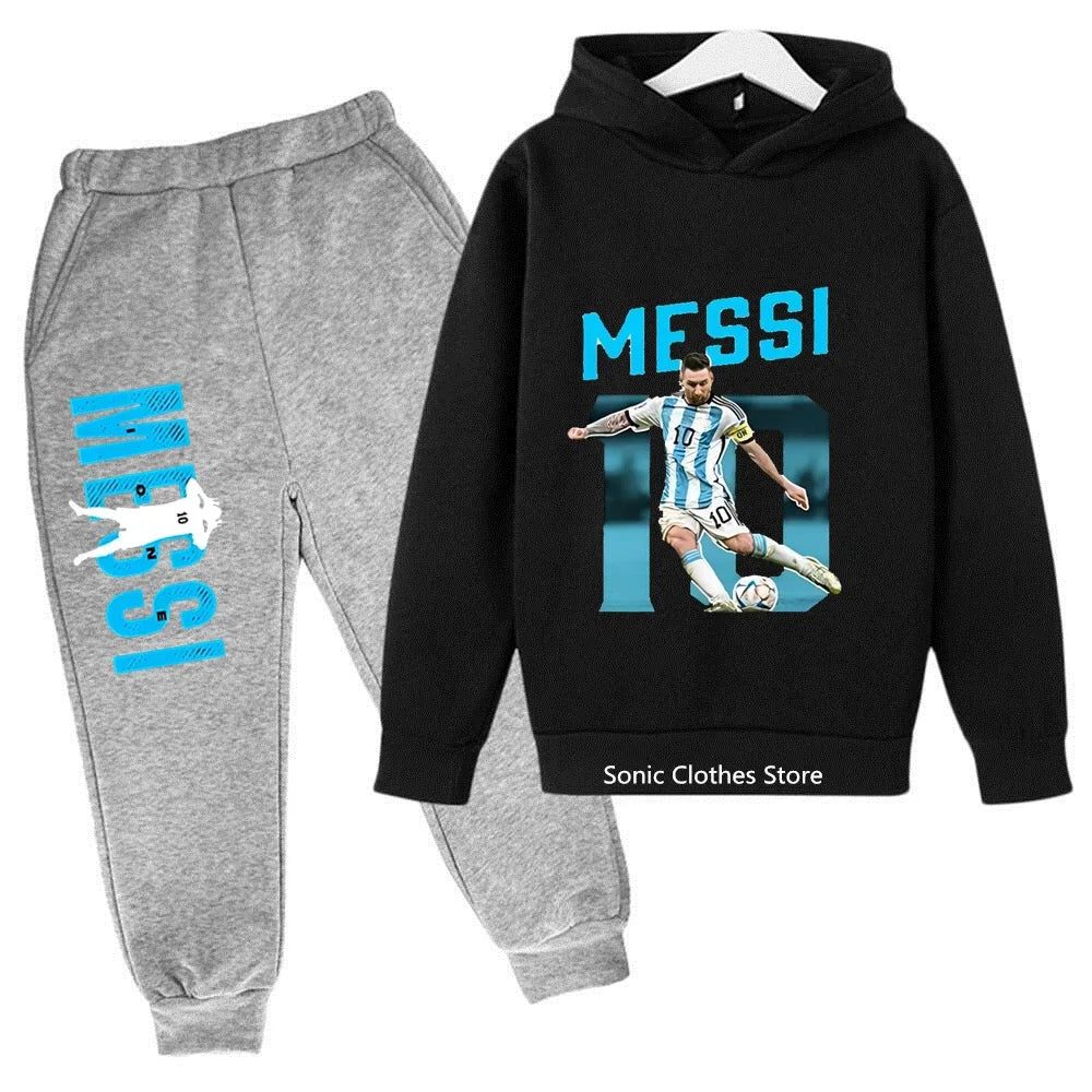 ⚽ Kinder Messi-Avatar Hoodie & Hose – 2-teilig