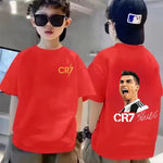 ⚽ CR7 Ronaldo Kinder T-Shirt – Atmungsaktives Baumwoll Sommer Shirt für Jungen & Mädchen