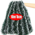 🎄2M Weihnachts-Girlande – Grünes Lametta Band für Baum, Kranz & Deko (PVC)