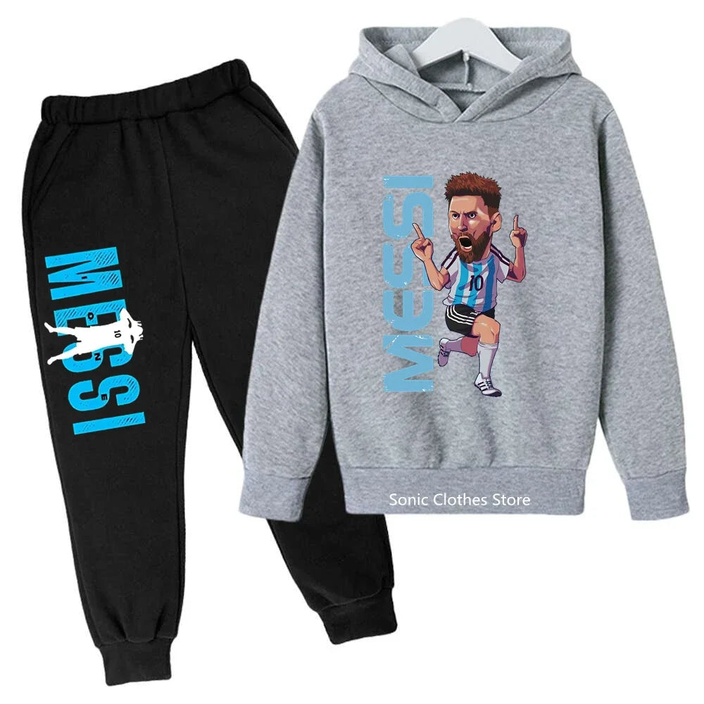 ⚽ Kinder Messi-Avatar Hoodie & Hose – 2-teilig