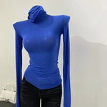 👗Rollkragen Langarm Mesh Top – Elastisch, Figurbetont & Sexy Dünn