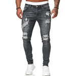 👖 Herren Slim Fit Jeans – Vintage Waschung, Street Style & Zerrissener Denim Look