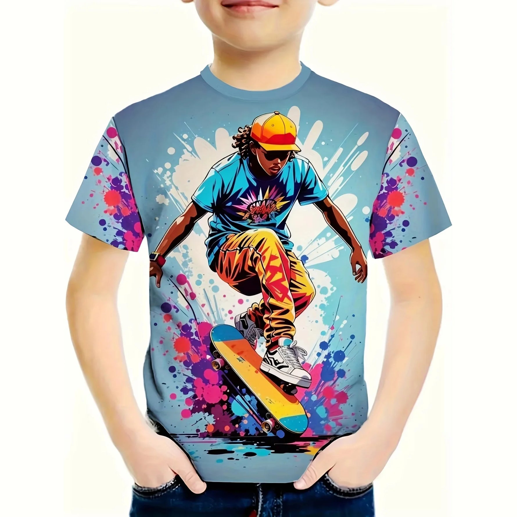 🏍️ 3D Motorrad Kinder T-Shirt – Cooles Sommer Kurzarm Shirt für Jungen