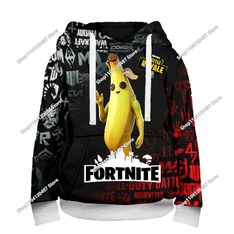 🔥 Fortnite Kinder Hoodie – Warmer Cartoon Kapuzenpullover für Jungen & Mädchen