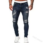 👖 Herren Slim Fit Jeans – Vintage Waschung, Street Style & Zerrissener Denim Look