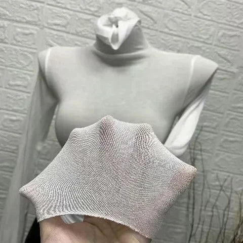 👗Rollkragen Langarm Mesh Top – Elastisch, Figurbetont & Sexy Dünn