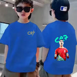 ⚽ CR7 Ronaldo Kinder T-Shirt – Atmungsaktives Baumwoll Sommer Shirt für Jungen & Mädchen